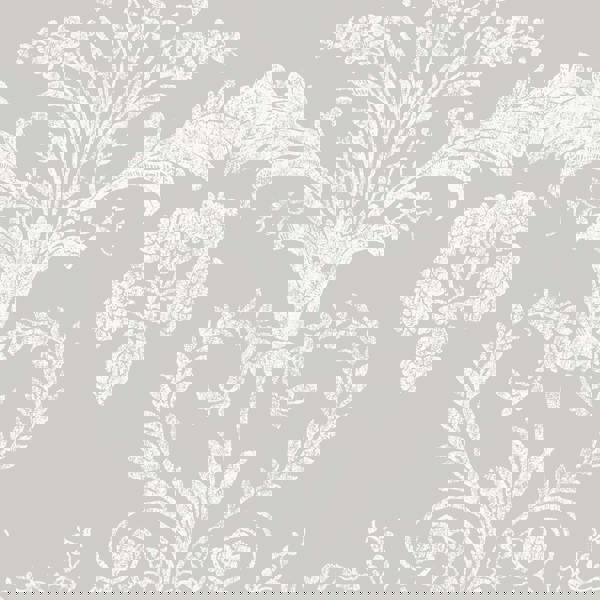 Laura Ashley Josette Wallpaper - White & Dove Grey - 10m