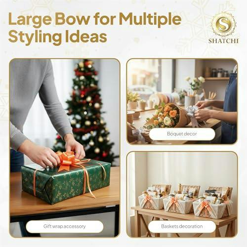 30mm Orange Pull Bows, 10 Pack to 60 Pack, Ribbon Gift Bows for Wrapping and Displays image 7