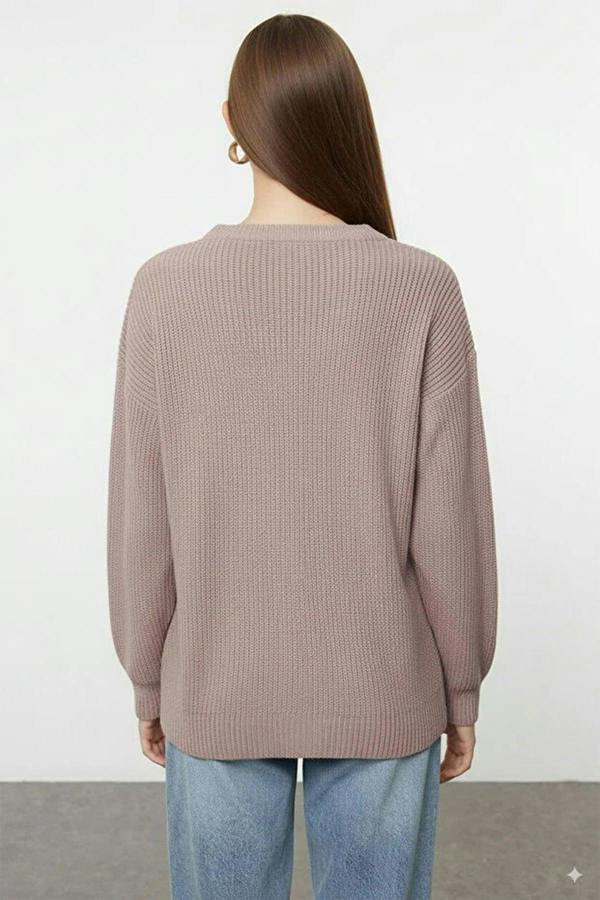 WOVCOR Ribbed Soft Textured Knit Sweater