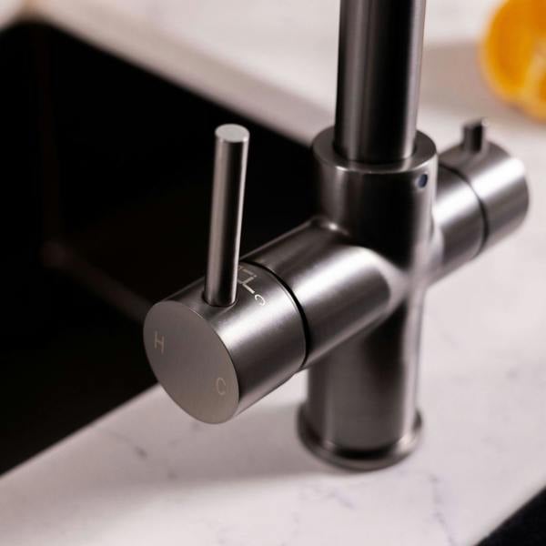 Flode Vier | 4 in 1 Instant Boiling & Filtered Cold Water Tap | Gun Metal Finish
