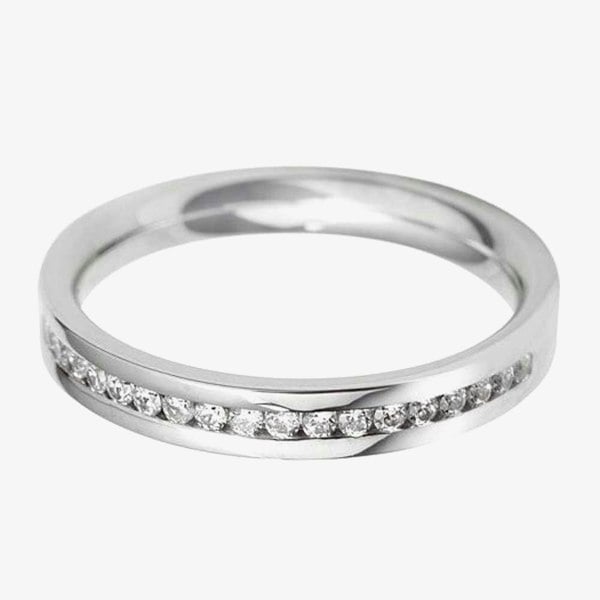 T. H. Baker 18ct White Gold 3.0mm Channel Set Diamond Flat Court Wedding Ring WGH2/3R125 18W HSI