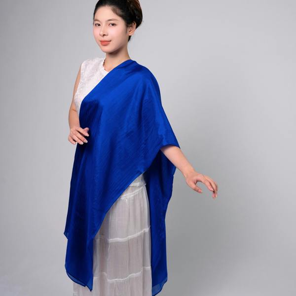 Royal Blue Silk Scarf – Hand-Dyed Mulberry Silk, Eid & Evening Wrap