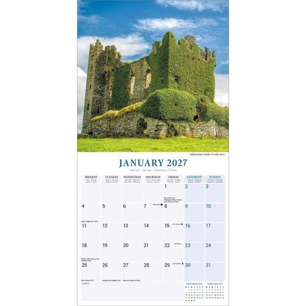 Ireland Calendar 2027, Wall Calendars, Month To View, Travel, Gift