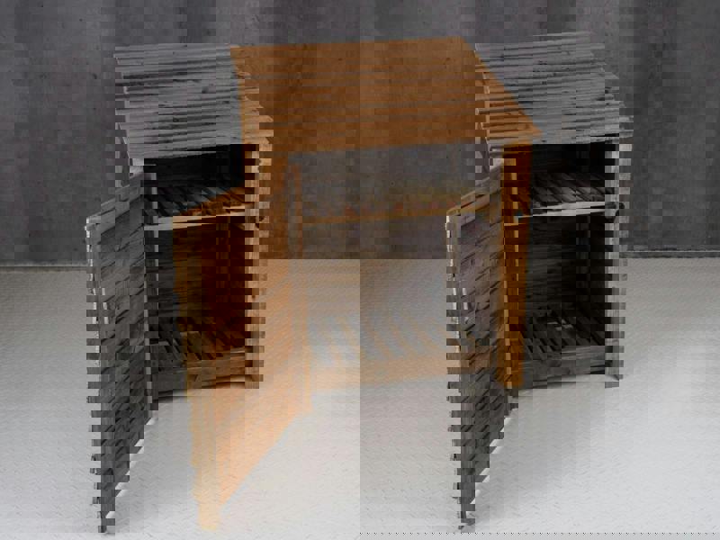 Arbor Garden Solutions Wooden Log Store with Door and Shelf W-99cm, H-126cm Or 180cm, D-88cm - Brown Finish