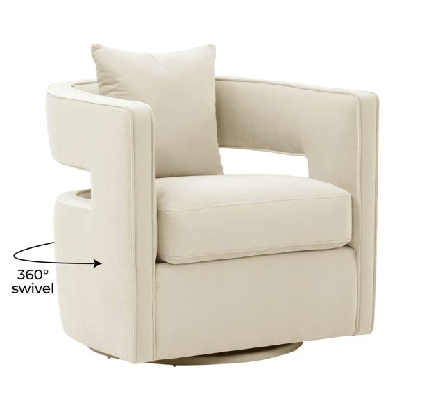 Furniture Edit Kennedy Cream Swivel Occasional Accent Chair