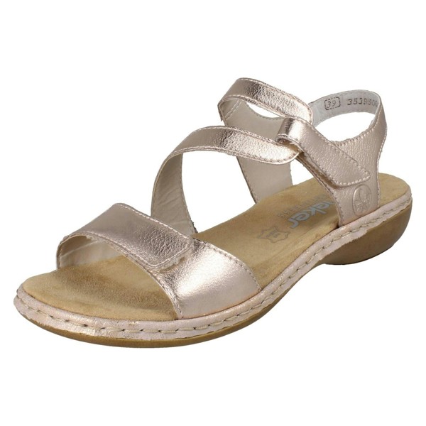 Rieker Ladies Rieker Stylish Strappy Sandals 659C7 - Metallic