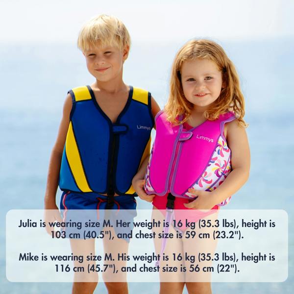 Limmys Premium Neoprene Swim Vest - Pink Windmill