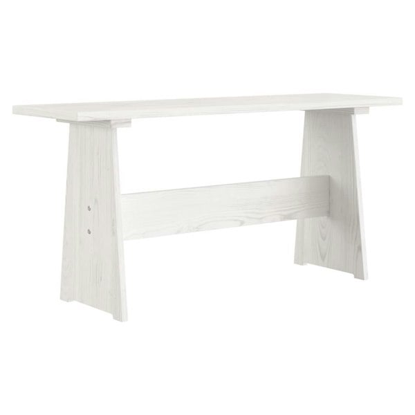 Berkfield Dining Table with Bench White Solid Pinewood