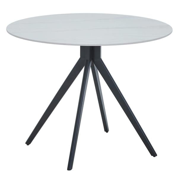 Core Products Aspen Round Dining Table, White Sintered Stone
