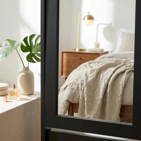 Freestanding Adjustable Angle Dressing Mirror, Full Length Mirror for Bedroom, Living Room, 148 x 47 cm, Black