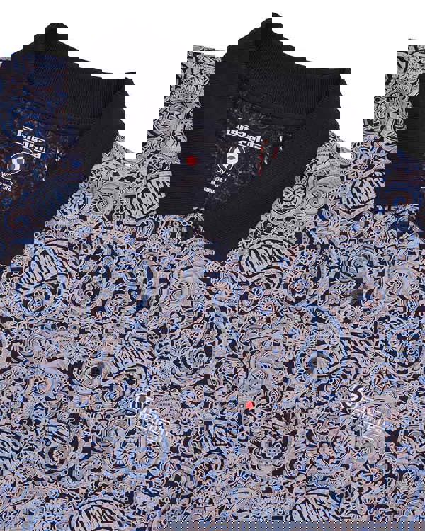 Lambretta Mens Classic Paisley Print Mod Retro Ska Casual Polo