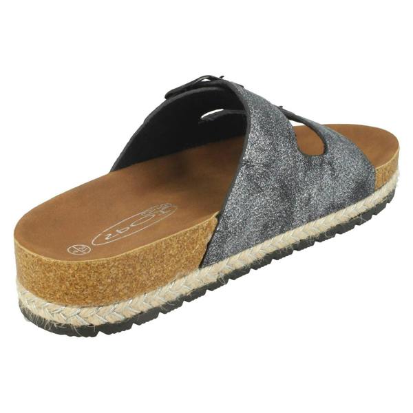Spot On Ladies Spot On Double Strap Mules F10898