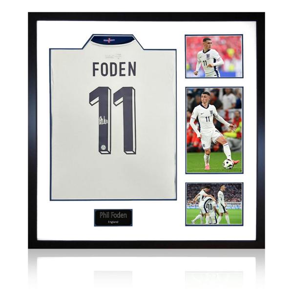 Phil Foden Signed England 2024 Shirt Elite Frame