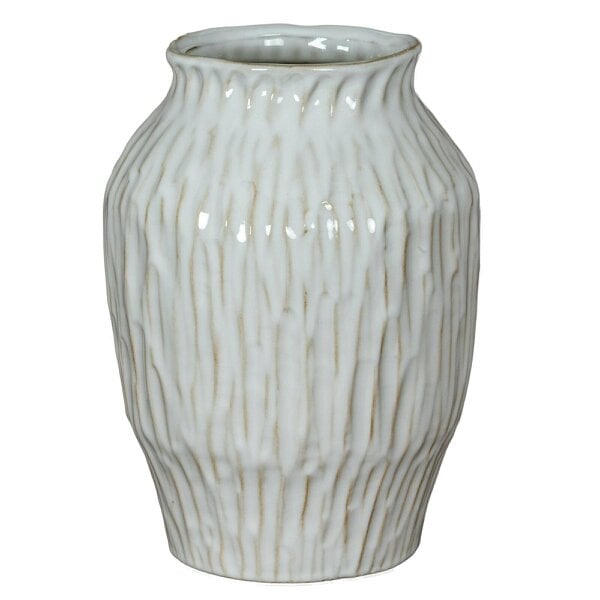 Wyld Haus Windmere White  OpleTextured Ceramic Vase