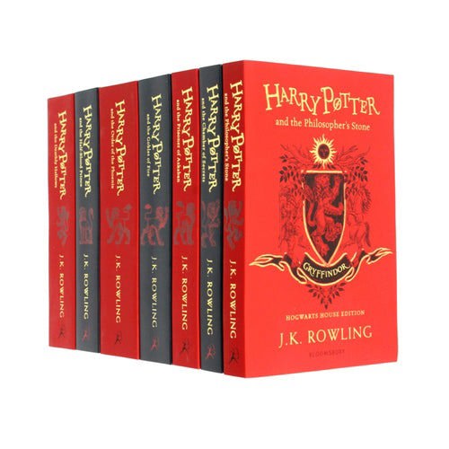 Harry Potter Gryffindor House Editions Paperback Set by J.K. Rowling 7 book Set