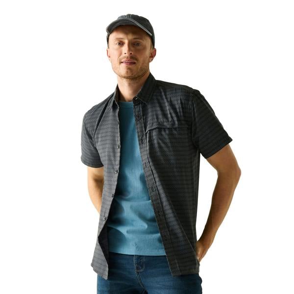Regatta Mens Mindano Triangle Short-Sleeved Shirt - Dark Storm - 