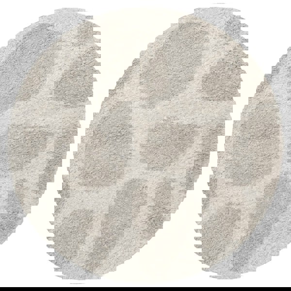 Moodi Shaggy Cream Rug, abstract design, soft underfoot feel | THE RUGS