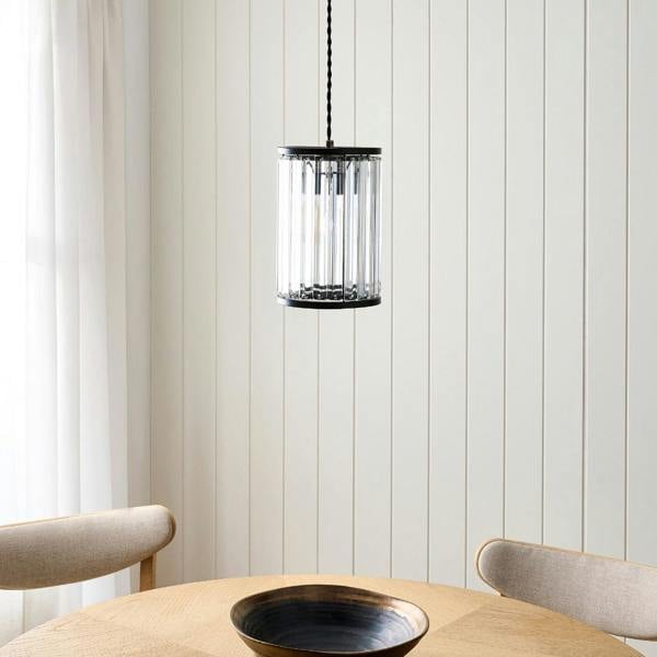 Pagazzi Lighting Resto Matte Black Narrow Easy-Fit Pendant