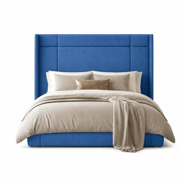 Great British Beds Dingley Winged Divan Bed - Blue Plush