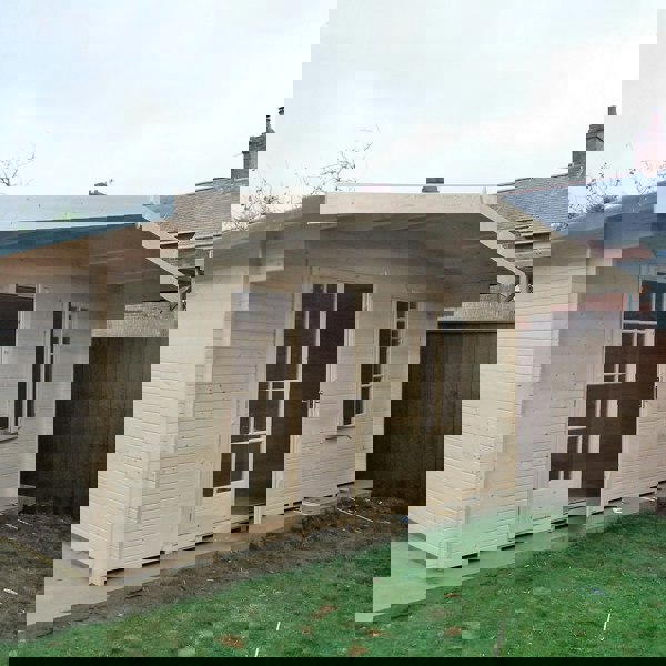 Shire Glenmore 12Gx12 Log Cabin 28mm interlock cladding - Best Shed