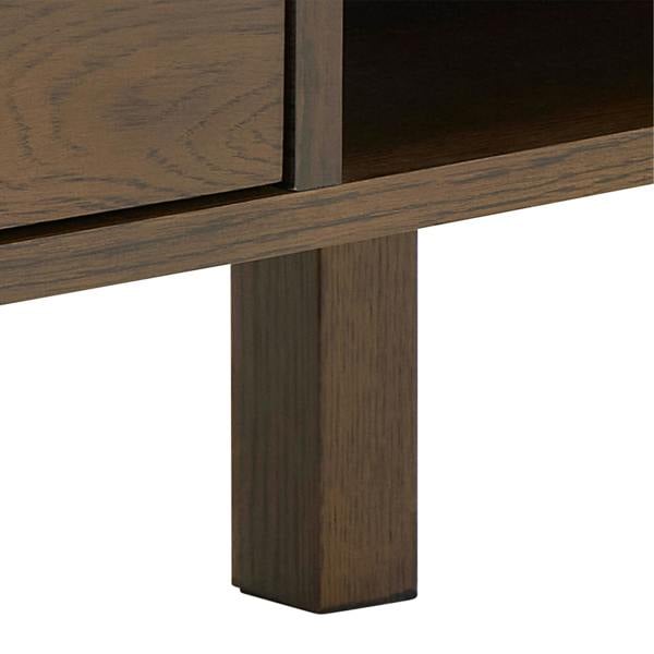 Wyld Haus Cork Rectangular Cream Ceramic Coffee Table with Oak Veneer Base