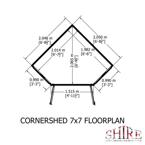 Shire Corner Shed 7x7 pressure treated 12mm interlock  Clad wooden Shed - Best Shed