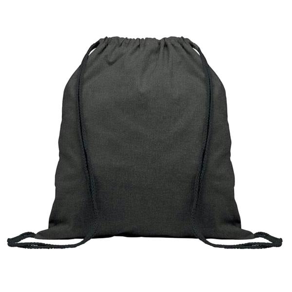 MidOcean Cabetri Colour Recycled Cotton Drawstring Bag - Black - 