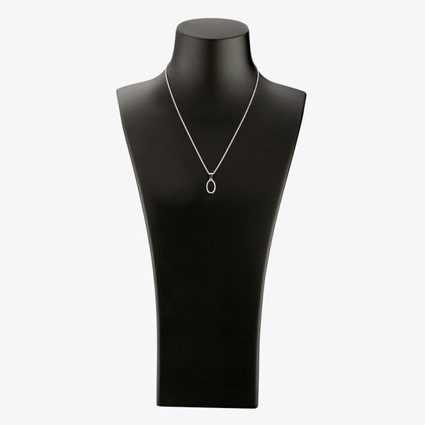 T. H. Baker Silver Cubic Zirconia Open Oval Pendant and Dropper Earring Set SET12795