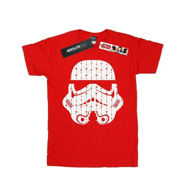 Star Wars Boys Christmas Stormtrooper Helmet T-Shirt - Red