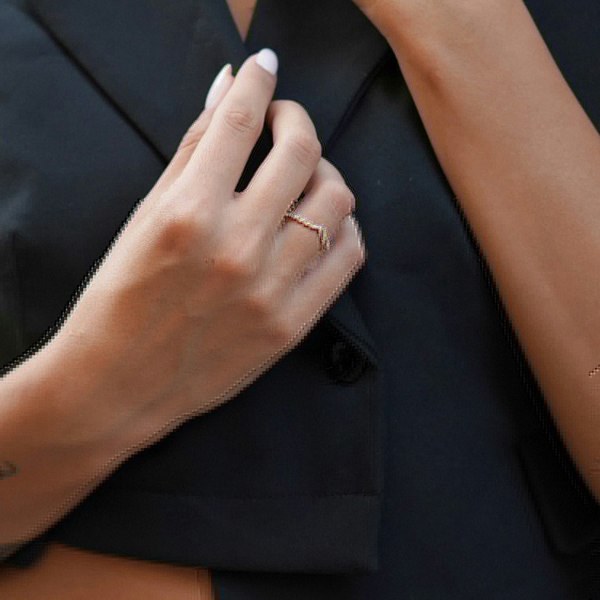 Spero London Sterling Silver Wishbone Stacker V Ring Set