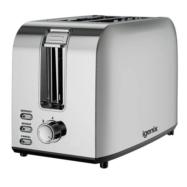 Igenix 750W 2 Slice Toaster, Stainless Steel