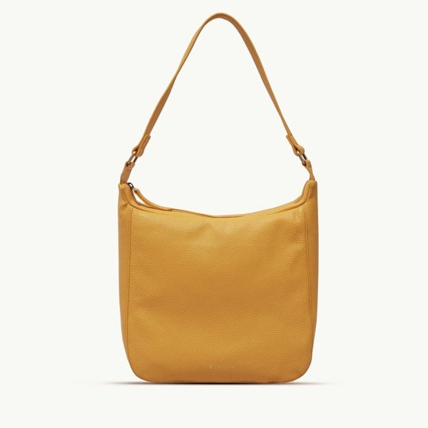 Assots London 'BIANCA' Burnt Orange Pebble Grain Leather Slouchy Hobo Bag