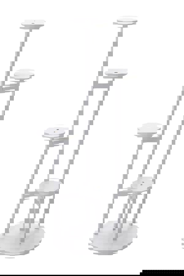 Living and Home 4 Tier White Plant Stand Indoor Tall Corner Round Flower Pot Stands