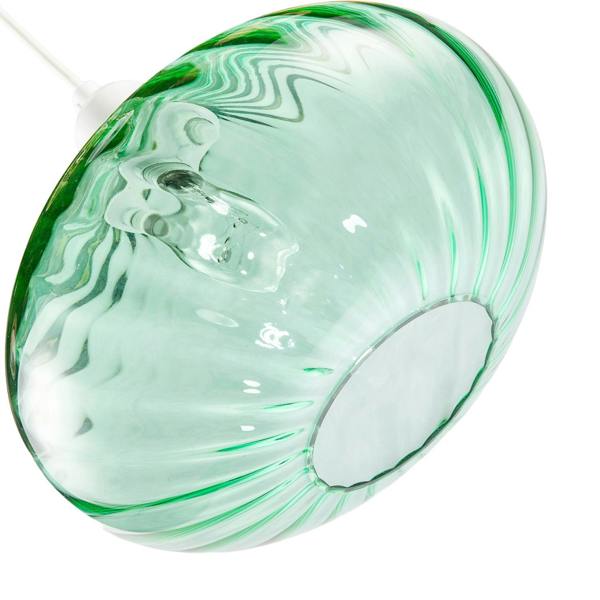 Modern Designer Emerald Green Line Twisted Glass Pendant Light Shade Image 5