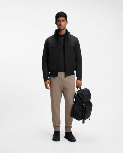 Boss Green Jadon Mens Water-Repellent Padded Jacket In Brushed Fabric - Black 001