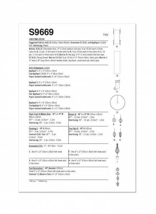 Simplicity Sewing Pattern 9669, Accessories OS (One Size) - Easy
