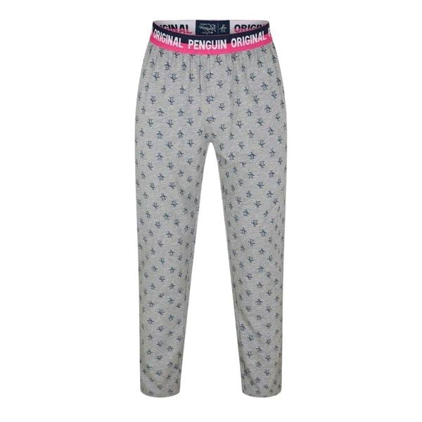 Original Penguin Mens Pete All-Over Print Lounge Pants - Grey - 