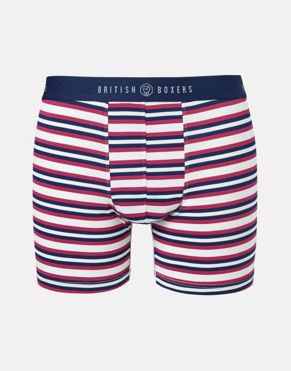 British Boxers Men's Bamboo Stretch Trunk – Bordeaux Stripe