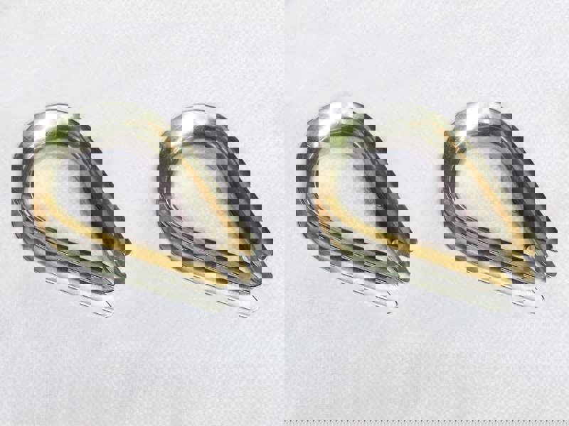 Stainless Steel Wire Rope Thimbles 24MM x2  (Marine Webbing Boat Cable Loop)