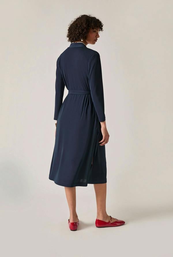 James Lakeland Navy Jersey Longline Cardigan
