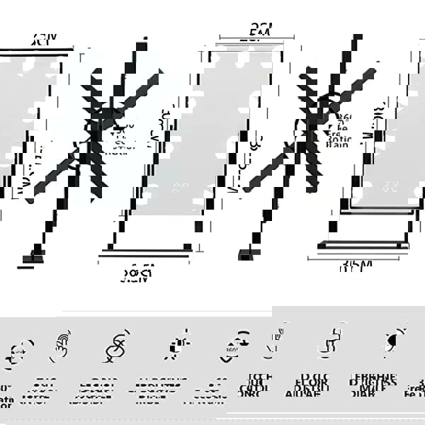 Living and Home 360° Rotation 3 Color Lighting Modes Vanity Mirror with Lights Makeup Mirror Dressing Table Mirror