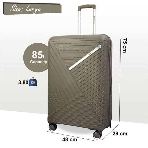 Infinity Luggage Robust PP Hard Shell 8 Wheels Luggage Travel Holiday Cabin Suitcase Set