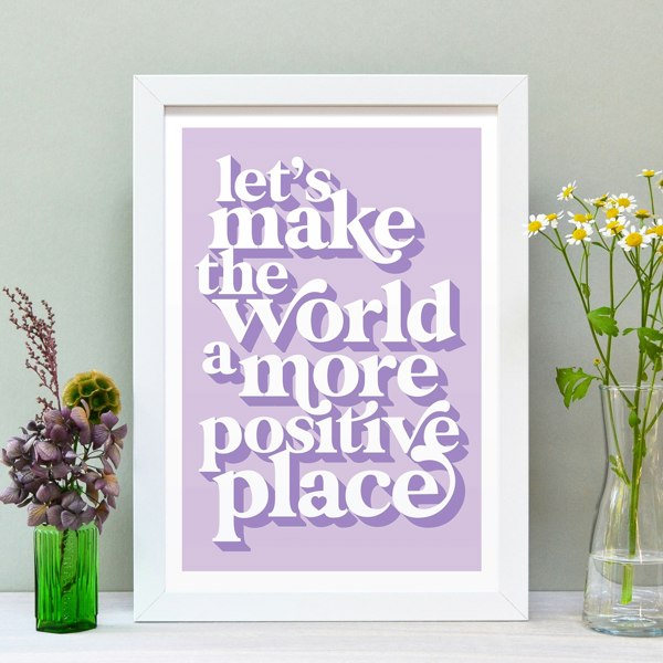 Hands & Hearts Positive place positivity art print