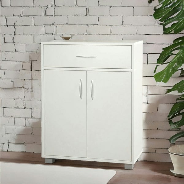 Rafaelo Mobilia Wooden Storage Cabinet Organiser With Drawer White
