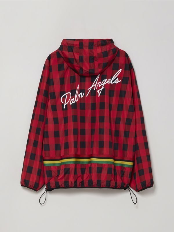 Palm Angels Buffalo Check Windbreaker Jacket - Red