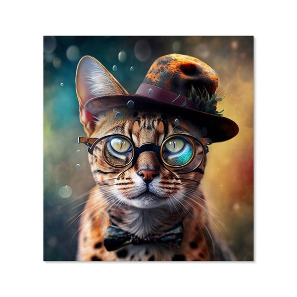 Warren Reed - Designer Bengal Cat Face With Splashart Kitchen Splashback