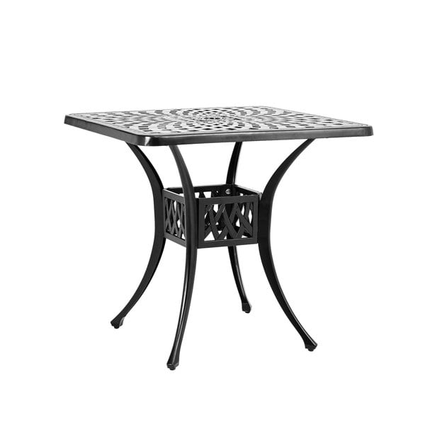 Cast Aluminum Square Outdoor Dining Table Black Garden Dining Tables Living and Home