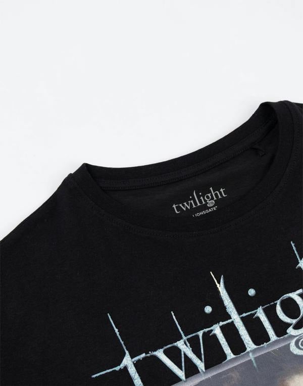 Twilight Womens Black Logo Short Sleeve Long Leg Pyjama Set