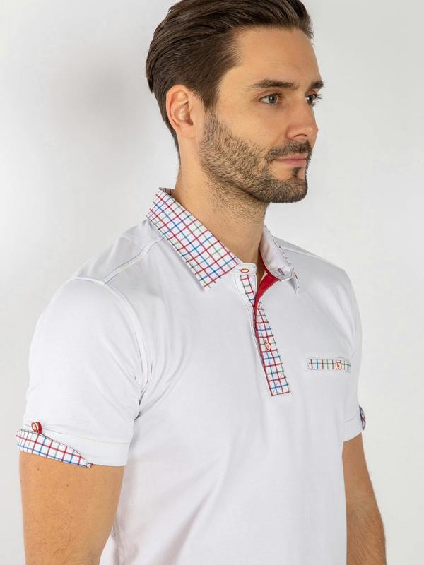 SIGNATURE POLO SHIRT WITH CHECK INSERT - Claudio Lugli Shirts