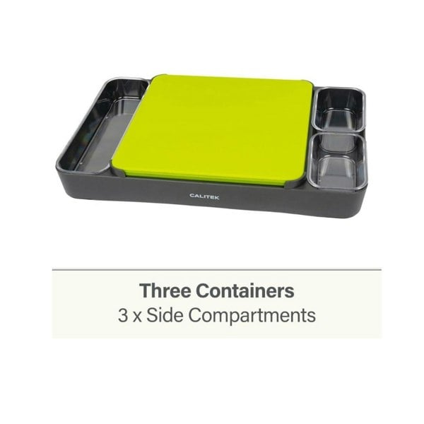 CALITEK Set of 3 Chopping Board Set With Holder for Multipurpose Use Green
